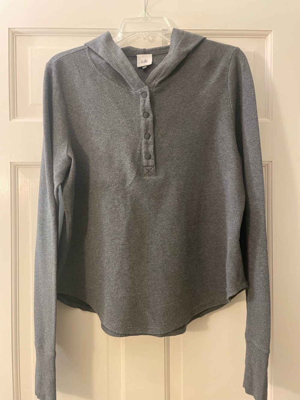 CAbi Gray Waffle Hoodie Sz M